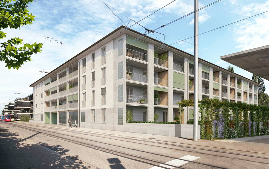 Rendering des neue entstehenden Wohngebäudes Verta